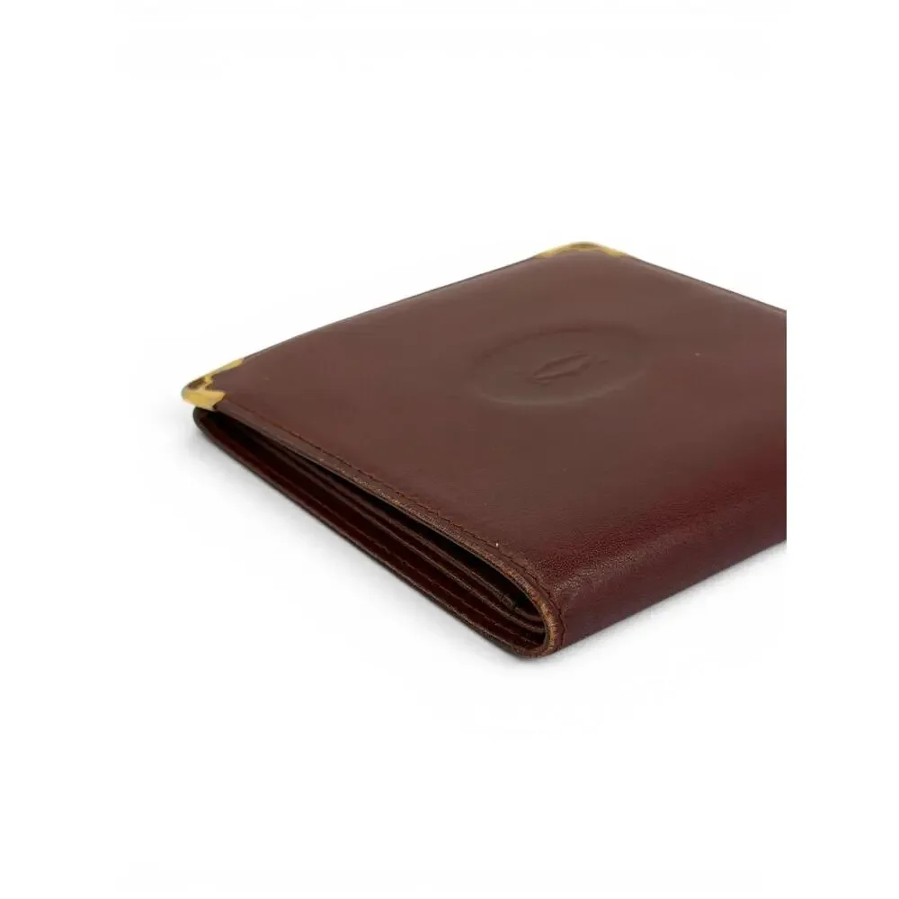 Vintage Cartier Must de Cartier Bordeaux Leather Bifold Wallet